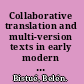 Collaborative translation and multi-version texts in early modern Europe /