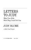 Letters to Judy : what your kids wish they could tell you /