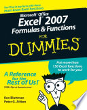 Microsoft Office Excel 2007 formulas & functions for dummies