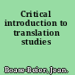 Critical introduction to translation studies