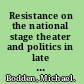 Resistance on the national stage theater and politics in late new order Indonesia /
