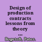 Design of production contracts lessons from theory and agriculture /