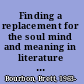 Finding a replacement for the soul mind and meaning in literature and philosophy /
