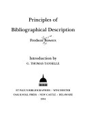 Principles of bibliographical description /