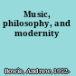 Music, philosophy, and modernity