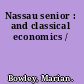 Nassau senior : and classical economics /
