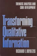 Transforming qualitative information : thematic analysis and code development /