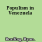 Populism in Venezuela