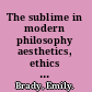 The sublime in modern philosophy aesthetics, ethics and nature /