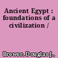 Ancient Egypt : foundations of a civilization /