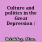 Culture and politics in the Great Depression /