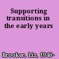 Supporting transitions in the early years