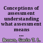 Conceptions of assessment understanding what assessment means to teachers and students /