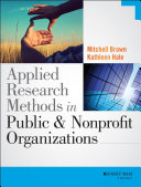 Applied research methods in public and nonprofit organizations /