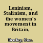 Leninism, Stalinism, and the women's movement in Britain, 1920-1939