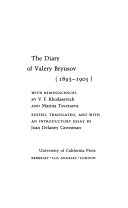 The diary of Valery Bryusov (1893-1905) /