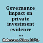 Governance impact on private investment evidence from the international patterns of infrastructure bond risk pricing /