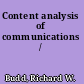 Content analysis of communications /