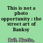 This is not a photo opportunity : the street art of Banksy /