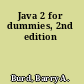 Java 2 for dummies, 2nd edition