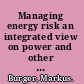 Managing energy risk an integrated view on power and other energy markets /