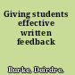 Giving students effective written feedback