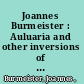 Joannes Burmeister : Auluaria and other inversions of Plautus /