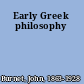 Early Greek philosophy