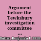 Argument before the Tewksbury investigation committee by Governor Benj. F. Butler, upon facts disclosed during the recent investigation, July 15, 1883.