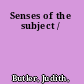 Senses of the subject /