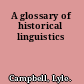 A glossary of historical linguistics