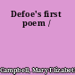 Defoe's first poem /