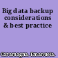 Big data backup considerations & best practice