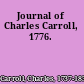 Journal of Charles Carroll, 1776.