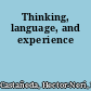 Thinking, language, and experience