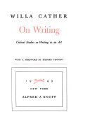 On writing : critical studies on writing as an art /