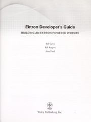 Ektron developer's guide building an Ektron powered website /