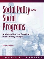 Social policy and social programs : a method for the practical public policy analyst /