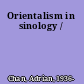 Orientalism in sinology /