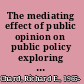 The mediating effect of public opinion on public policy exploring the realm of health care /