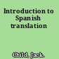 Introduction to Spanish translation