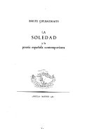 La soledad y la poesía española contemporánea.