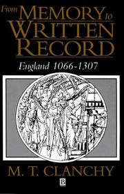 From memory to written record, England 1066-1307 /