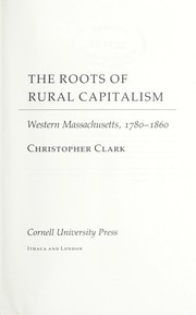 The roots of rural capitalism : western Massachusetts, 1780-1860 /
