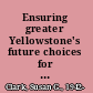 Ensuring greater Yellowstone's future choices for leaders and citizens /