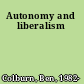 Autonomy and liberalism