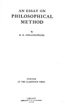 An essay on philosophical method /