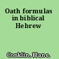 Oath formulas in biblical Hebrew