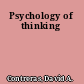 Psychology of thinking