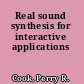 Real sound synthesis for interactive applications